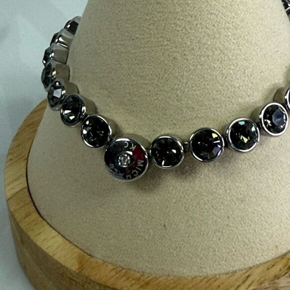 Michael Kors Silvertone Smokey Crystal Tennis Bracelet Park Ave Glam Collection - Picture 3 of 8